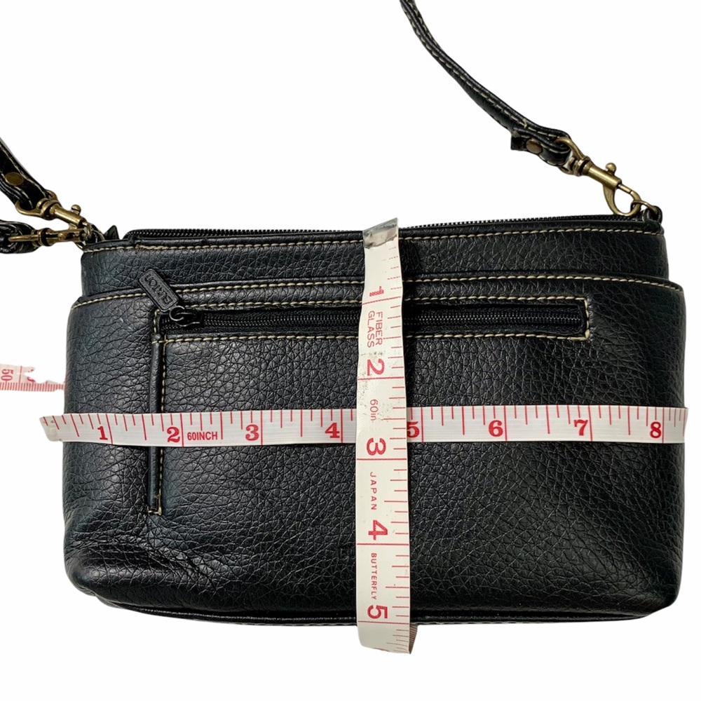BUXTON Leather Organizer Convertible Black Wristlet Crossbody 5x9 New - Picture 10 of 11
